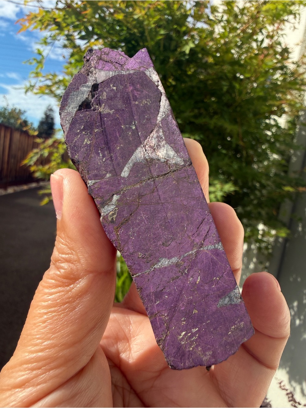 Vibrant Deep Purple Purpurite Slab Specimen (94g / 3.87") – High Grade Raw